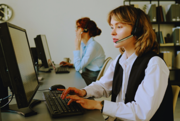 IT professionals collaborating on digital transformation.