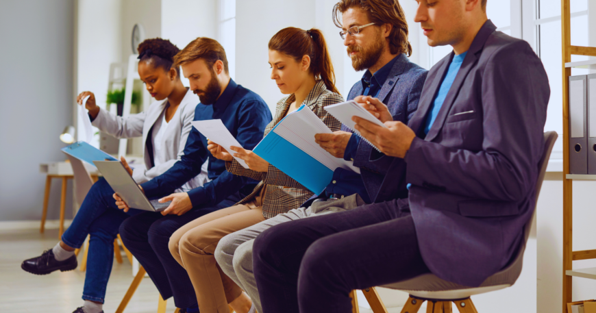 HR professionals interviewing candidates for temp roles.